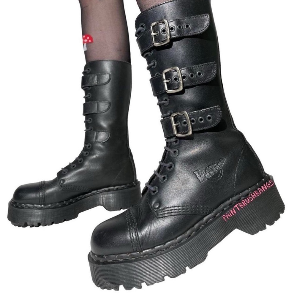 Vintage Dr. Martens Black Triple Strap Platform Boots